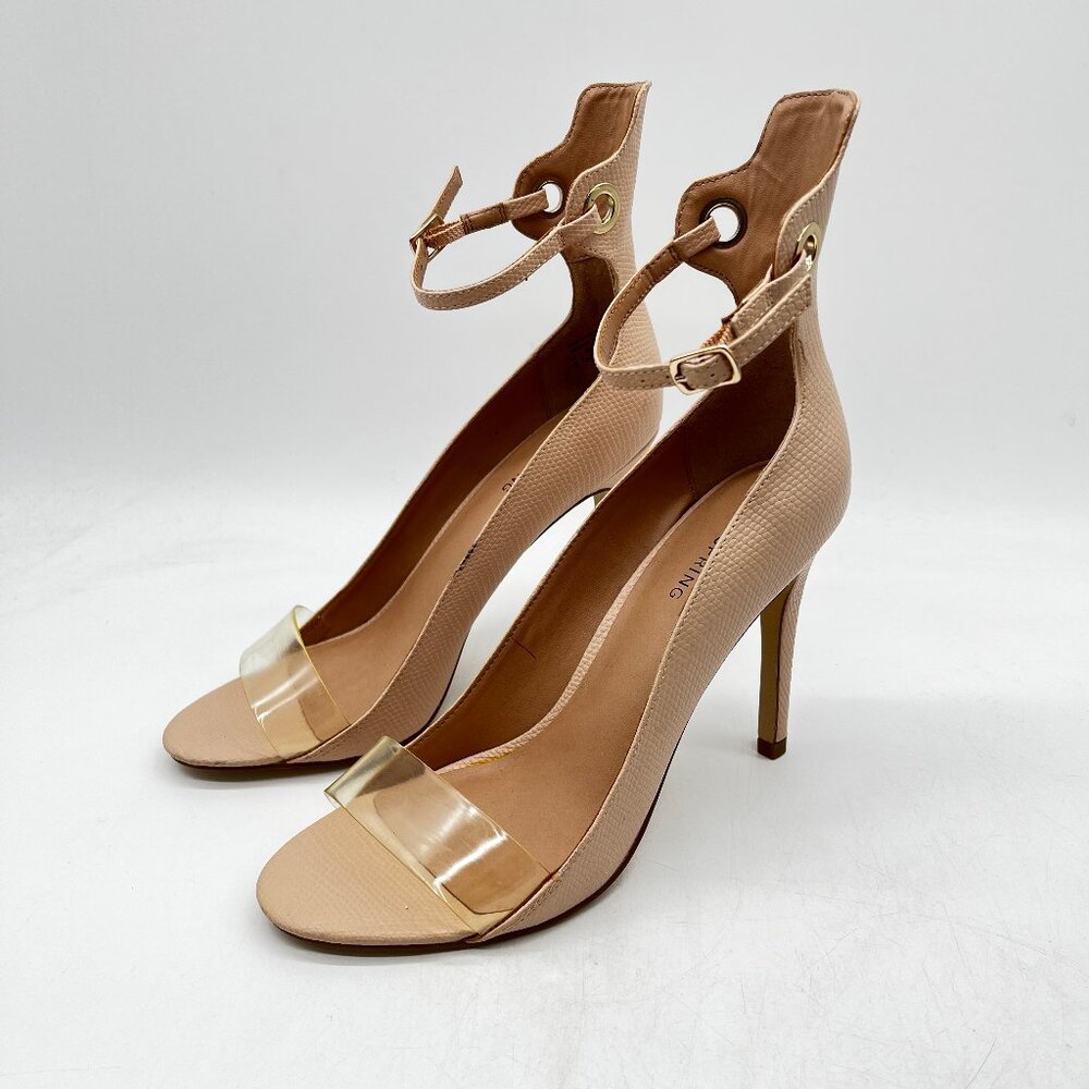 Call It Spring Beige Sandal Toe Heels